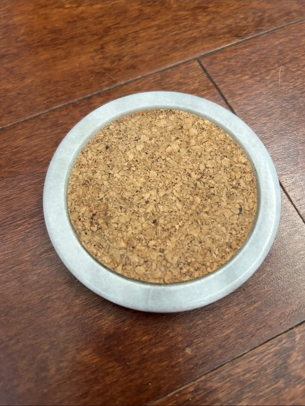 Vintage Marble and Cork Round Drink Coasters - Set of 6